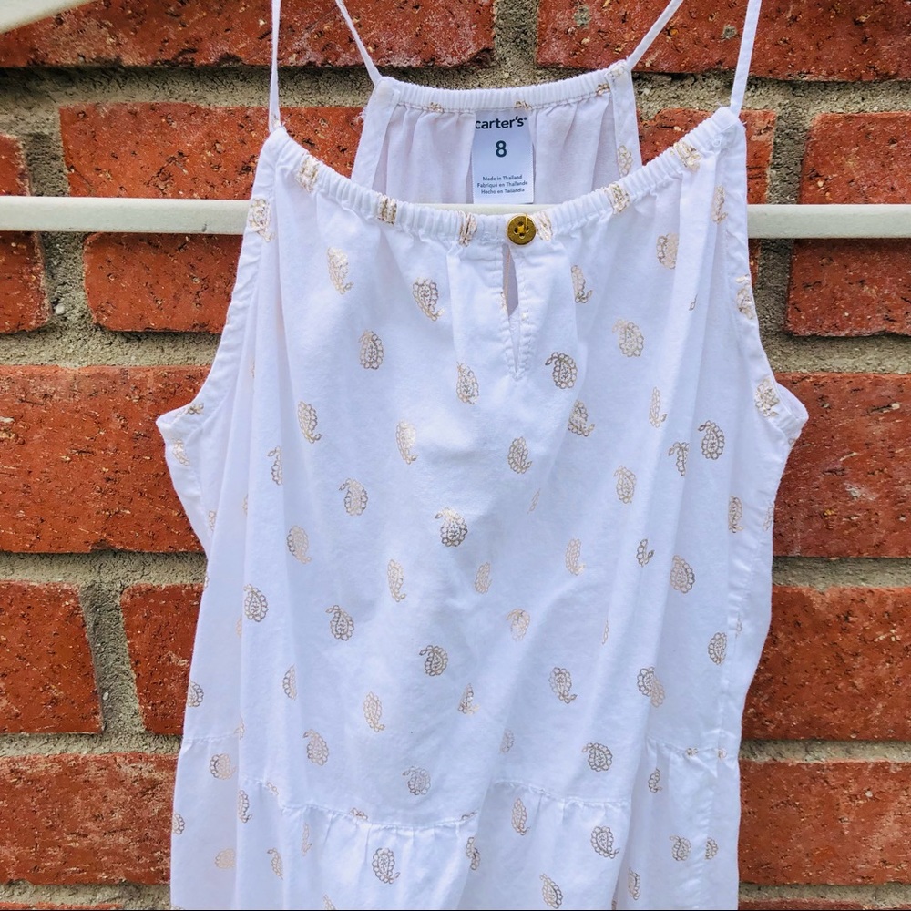 Girls white Carter summer dress, SZ 8 - Picture 6 of 6